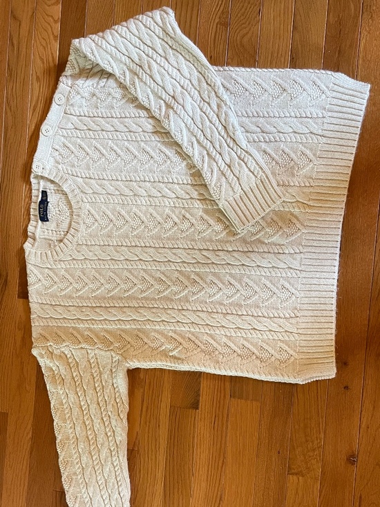 Ralph Lauren Sweaters - Vintage Ralph Lauren Classic Ivory Cable Knit Sweater